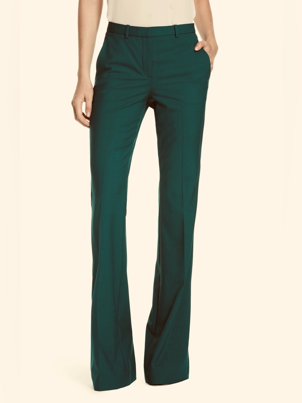 Theory Demetria New stretch wool pant green size 6
